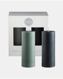 porter green - escc small pillar candle soy-blend unscented candles