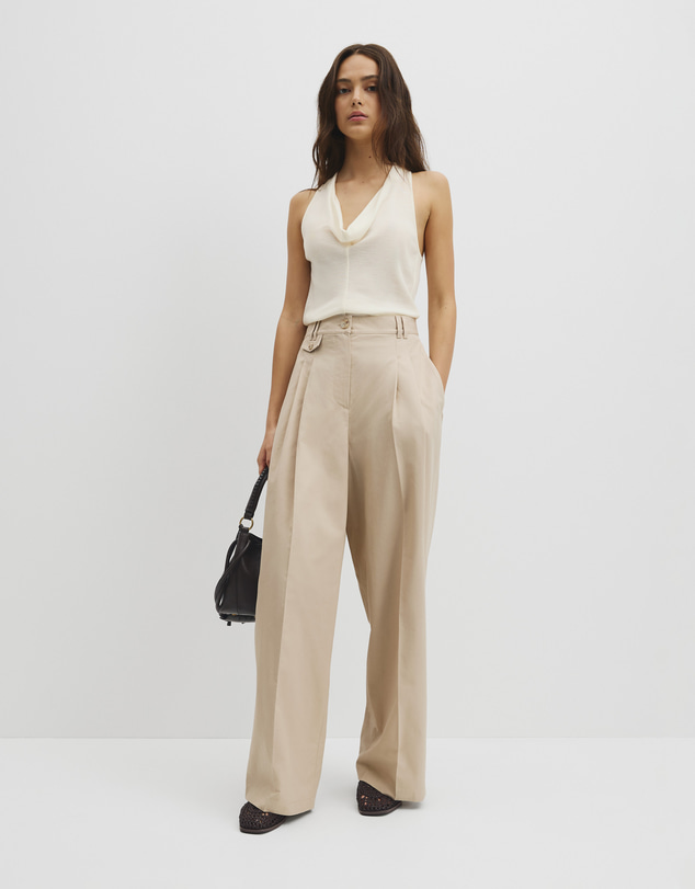 Country Road - Cotton Blend Pleat Front Pant