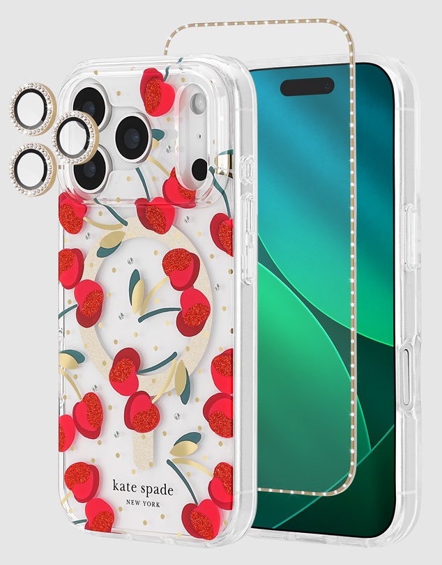 Kate Spade - Kate Spade Cherry Dot MagSafe Charm Bundle for iPhone 17 Pro