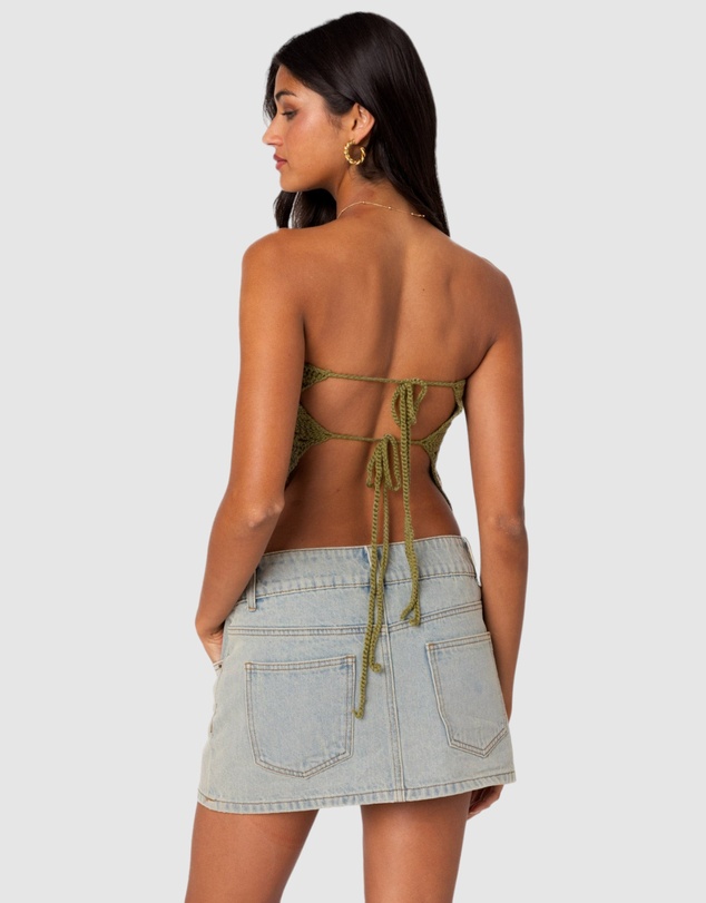 EDIKTED - Niki Crochet Strapless Top