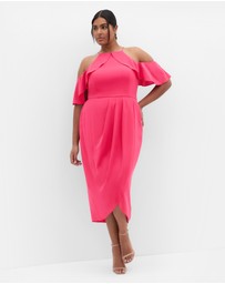 City Chic - Love Siren Ruffle Shoulder Dress