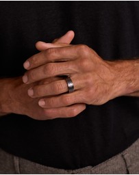 Michael Hill - 8mm Hammered Wedding Band In Tantalum