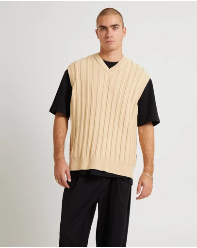 Black Noise White Rain - Lambert Knit Vest