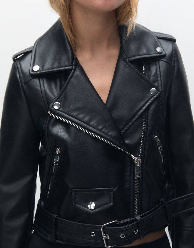 Pull&Bear - Faux Leather Biker Jacket