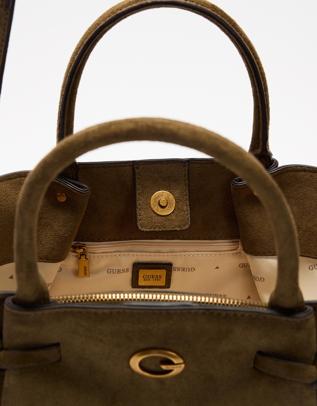 GUESS - Allegra Girlfriend Satchel Suedette