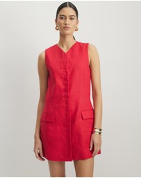 AERE - Tamsin Linen Mini Shift Dress