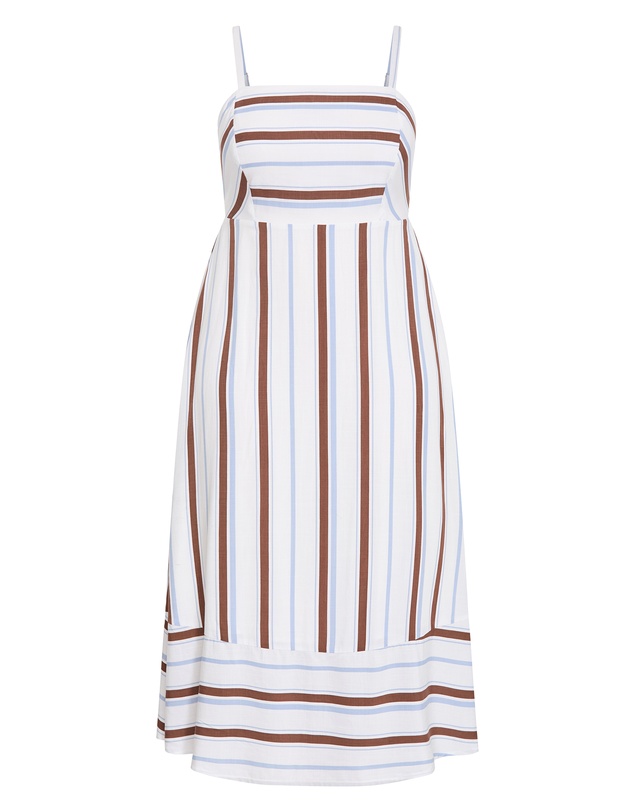 City Chic - Plus size Haven Stripe Maxi Dress - ivory