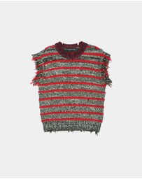 Andersson Bell - Fringe Stripe Wool Crew-Neck Vest
