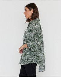 ALEXANDRA - Meeka Blouse Emerald Textured Print