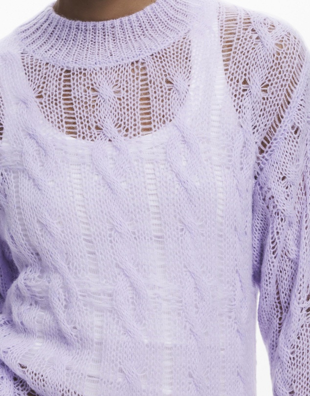 Desigual - Cable-knit sweater with distressed details