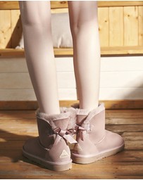 EVERAU - EverAU Ugg Mini Back Bow Sheepskin Upper UGG Boots