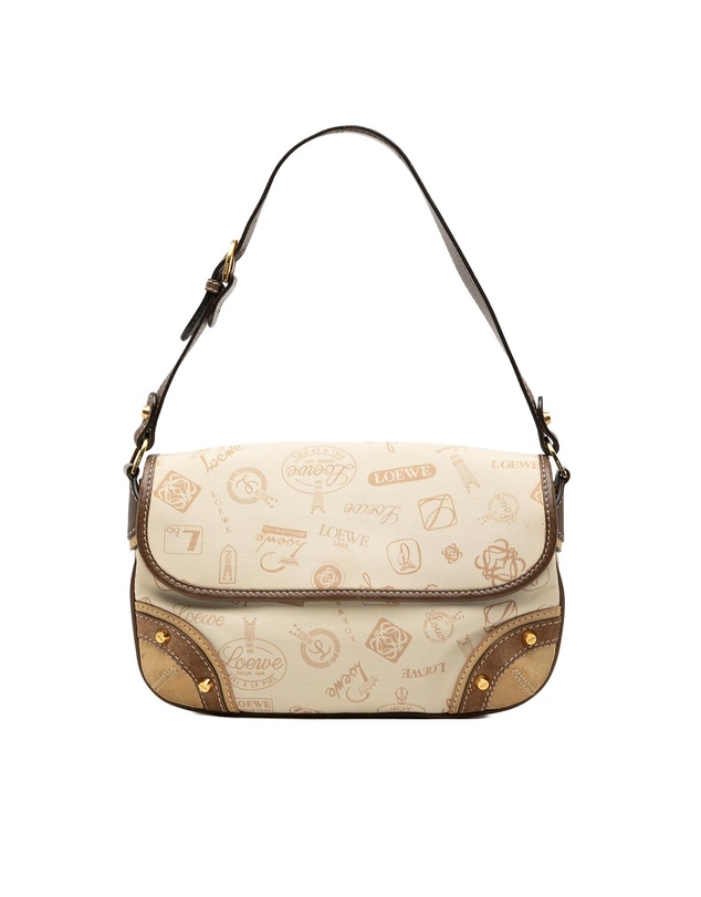 Pre-Loved by Azura Reborn - Pre-Loved 160th Anniversary Suede Trimmed Canvas Flap Shoulder Bag