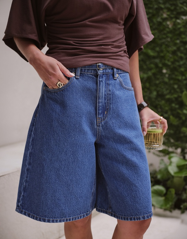 Ceres Life - Olive Belted Denim Short