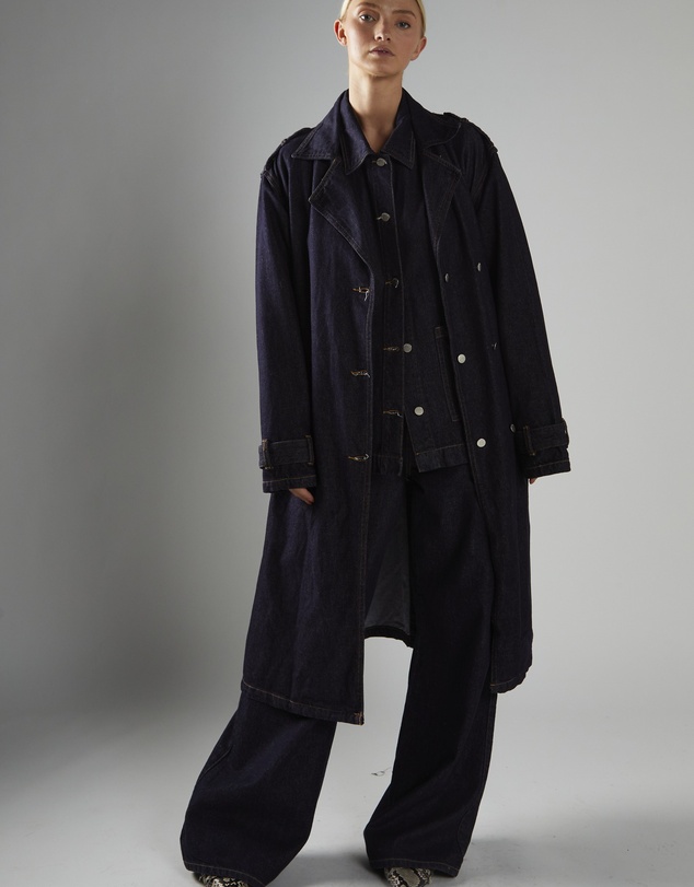 Glamorous - Double Breasted Denim Trench Coat
