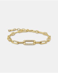 THOMAS SABO - Golden Link Bracelet with Anchor Element and Zirconia