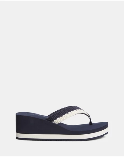 Tommy Hilfiger - Derya Wedge Crochet Summer Sandals - Women's