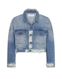 ONE TEASPOON - Eagle Studded Cropped Denim Jacket