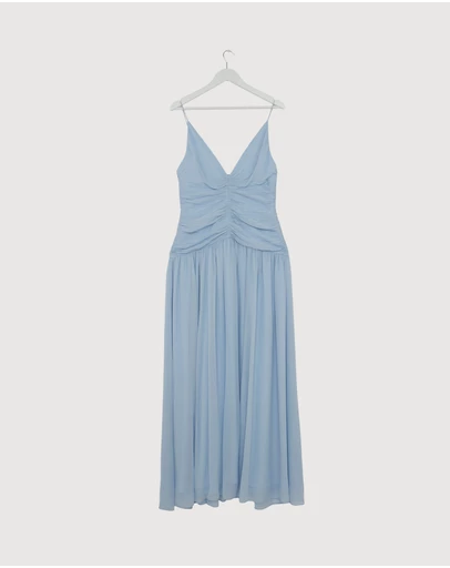 Revibe - Repaired Shona Joy Juno Gathered Bodice Maxi Dress - AU 12