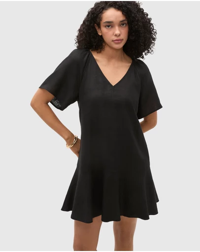 Seed Heritage - Core Linen Flutter Mini Dress