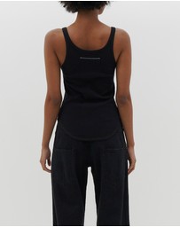 Bassike - slim scoop rib tank