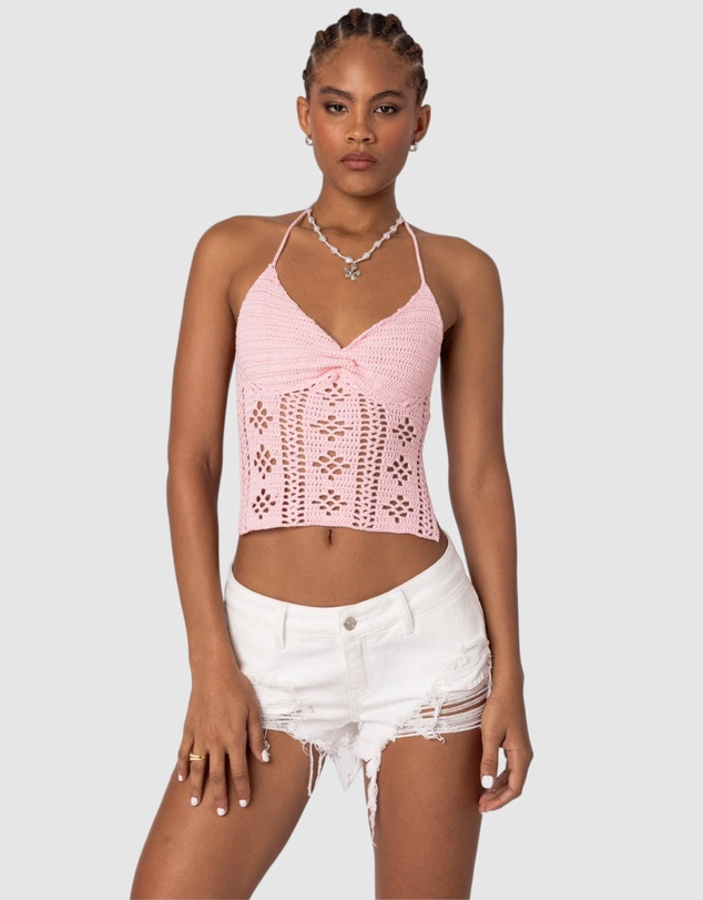 EDIKTED - Jada Open Back Crochet Top
