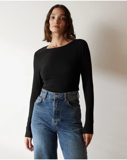 Atmos&Here - Organic Cotton Ribbed Long Sleeve Top