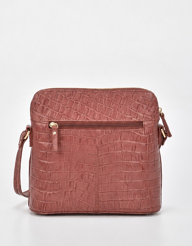 Cobb & Co - Kingsley Croc Leather RFID Safe Crossbody