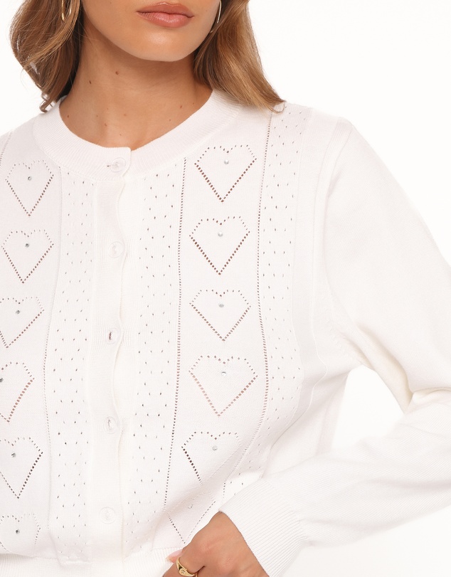 Petal & Pup - Baylie Pointelle Cardigan - White