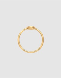Elli Jewelry - Ring Circle Enamel 925 Sterling Silver Gold-plated