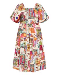 City Chic - Simona Print Puff Sleeve Dress