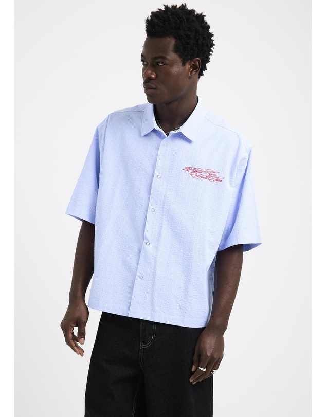 Black Noise White Rain - Cloud Static Short Sleeve Shirt