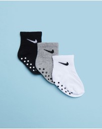 Nike - 3-Pack Core Swoosh No Slip Infant Ankle Socks - Babies
