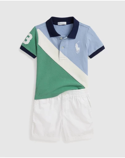 Polo Ralph Lauren - Big Pony Cotton Polo Shirt & Shorts Set - ICONIC EXCLUSIVE - Babies