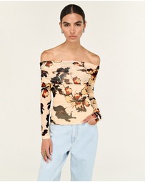 Staple the Label - Romy Off Shoulder Mesh Top