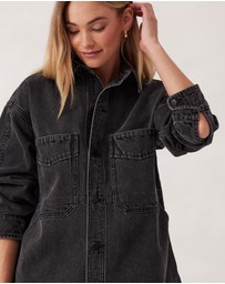 Ceres Life - Bobbi Side Pocket Denim Shacket