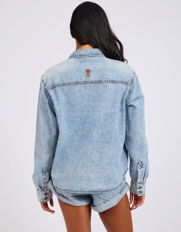 ONE TEASPOON - Nixie Classic Fit Denim Shirt - Acid Blue