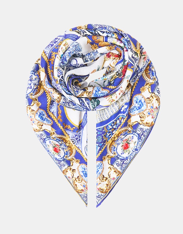 Camilla - Large Crystalled Silk Square Scarf