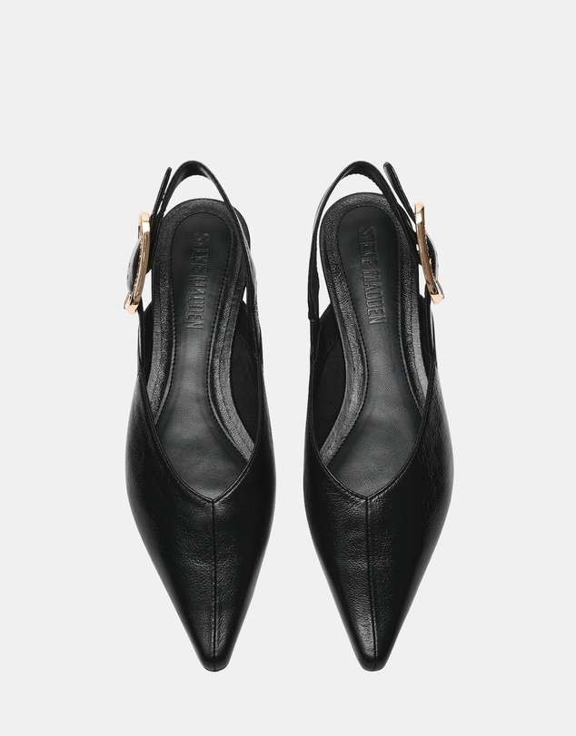 Steve Madden - Sianna Black Leather Flats