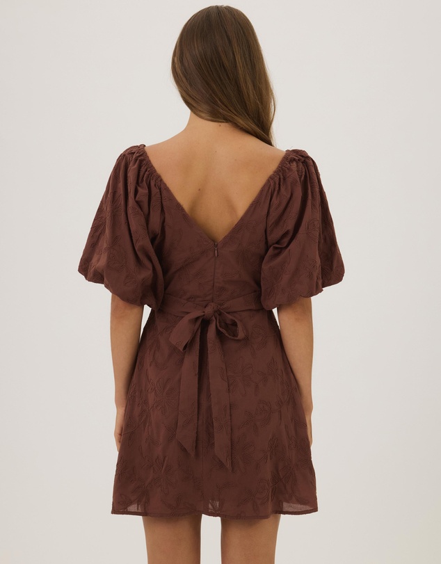 Atmos&Here - Miya Broderie Mini Puff Sleeve Dress