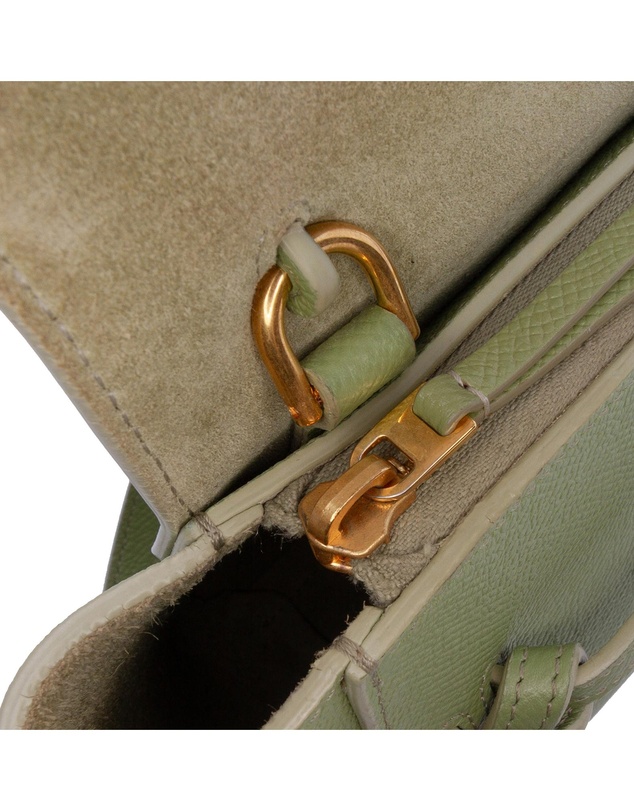 Pre-Loved by Azura Reborn - Pre-Loved celine Elegant Textured Leather Belt Bag with Top Handle and Adjustable Shoulder Strap