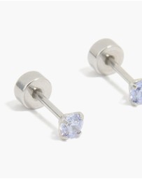 Lovisa - Kids Surgical Steel Cubic Zirconia Flat Back Earrings