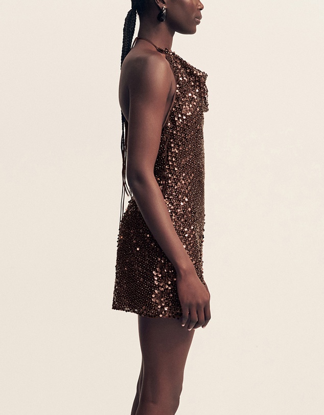 Shona Joy - Everly High Neck Cowl Mini Dress