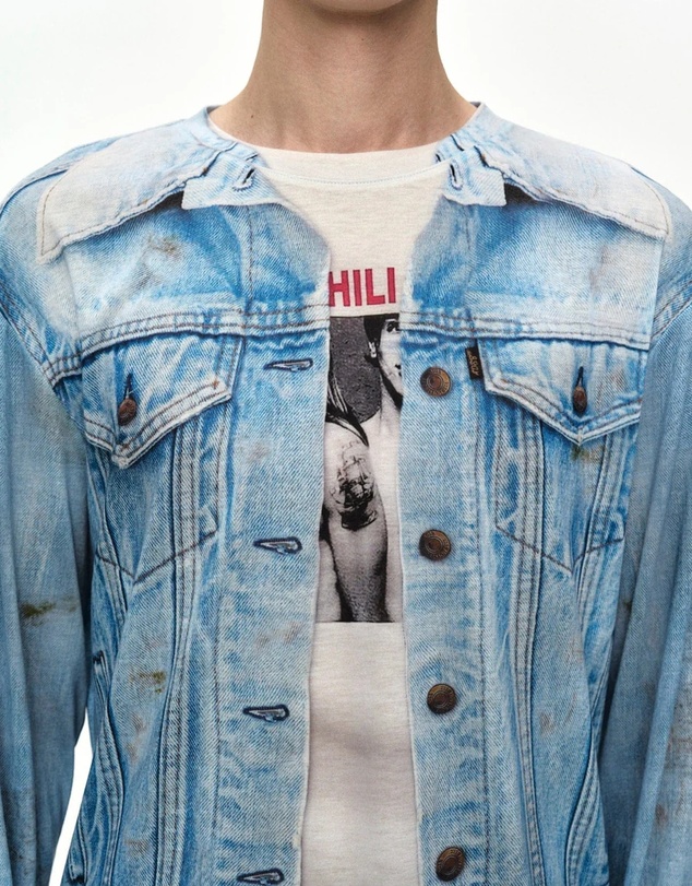 Andersson Bell - Denim Jacketed Trompe-LOeil L/S T-Shirt - Unisex