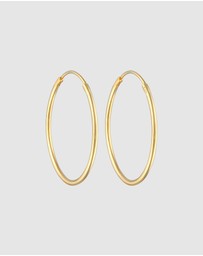 Elli Jewelry - Earrings Creoles Round Basic Classic Timeless in 925 Sterling Gold Plated