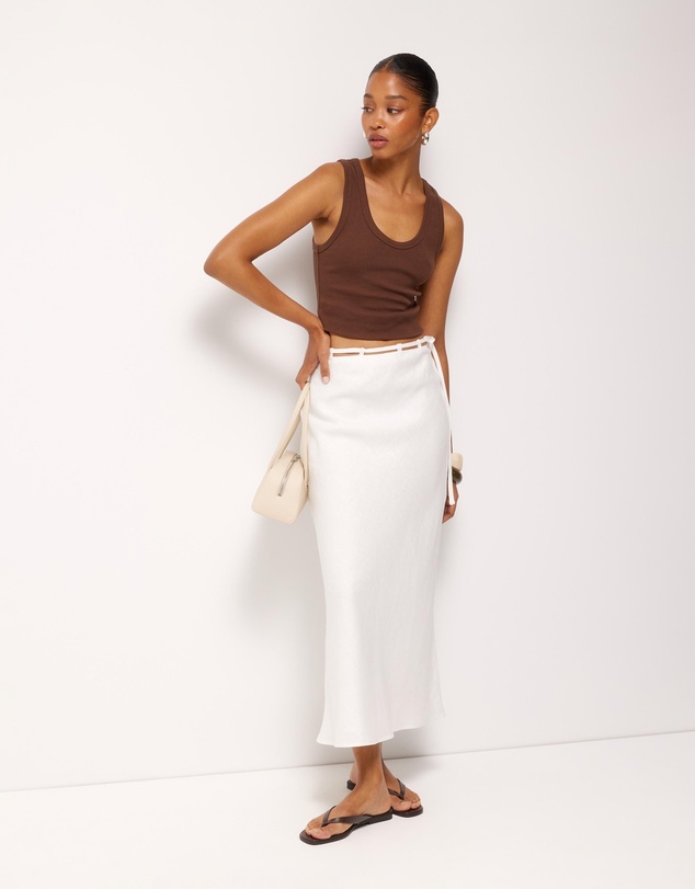 AERE - Noa Linen Midi Skirt
