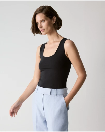 Trenery - Cotton Essential Tank in Black
