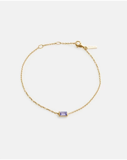 Kirstin Ash - Baguette Birthstone Bracelet December Tanzanite
