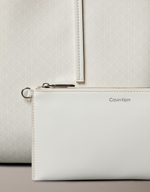 Calvin Klein - Allover Monogram Logo Tote Bag with Pouch