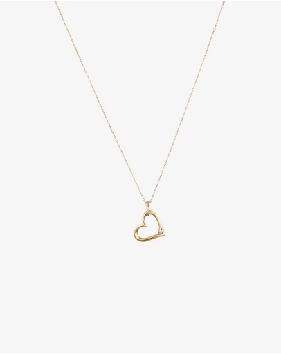 Michael Hill - Heart Pendant with A Diamond in 10ct Yellow Gold