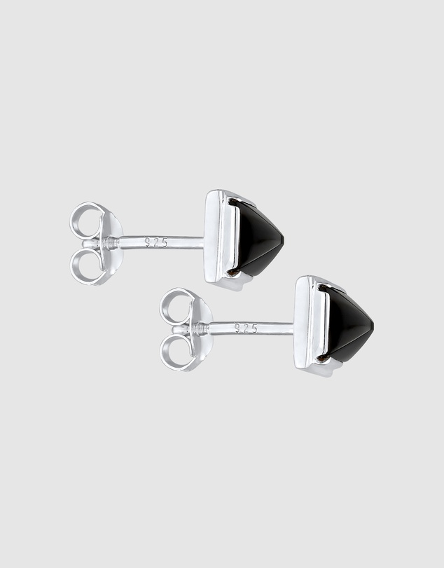 Kuzzoi - ICONIC EXCLUSIVE - Onyx Stud Earrings in 925 Sterling Silver